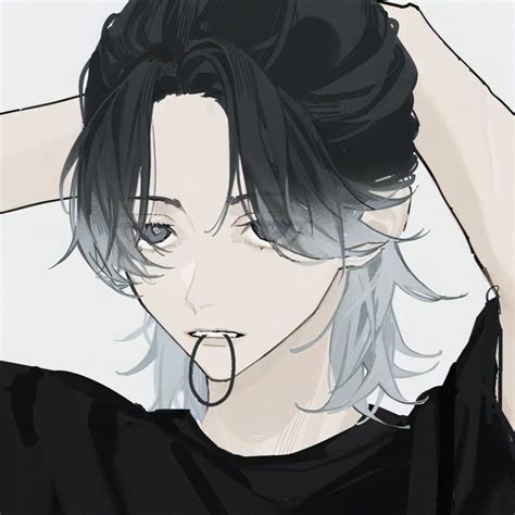 pin    pfp anime boy hair aesthetic anime ponytail drawing