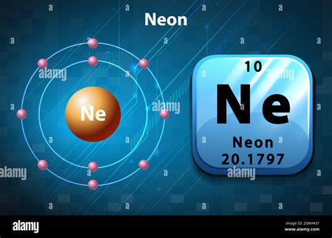 Símbolo y diagrama de electrones para Neon Imagen Vector de stock Alamy