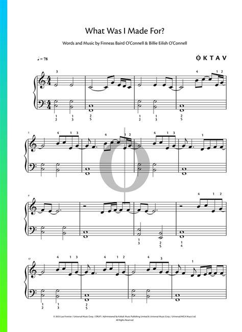 What Was I Made For Piano Sheet Music From Barbie By Billie Eilish Oktav