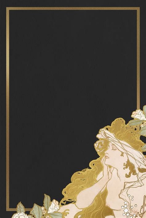 Art Nouveau Naked Lady Gold Premium PSD Rawpixel