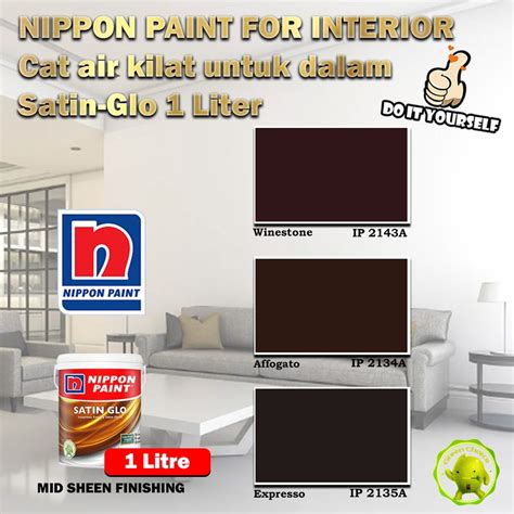 Nippon Paint Paint For Interior Satin Glo 1 Litre Winestone 2143A