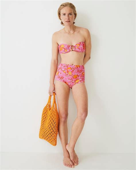 J Crew High Rise Full Coverage Bikini Bottom In Pink Lyst