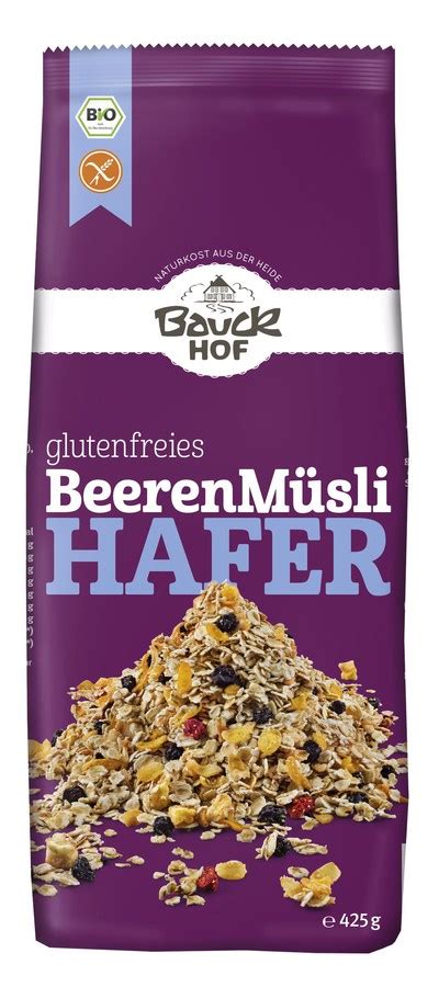 Bauckhof Hafer Müsli Beeren glutenfrei bio naturPur Shop