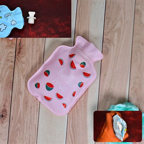 Pc Mix Designs Small Hot Water Bag With Cover For Pain Relief Neck