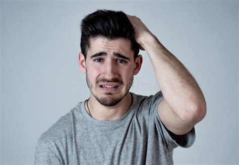 Human Expressions Emotions Young Attractive Man With Sad Face