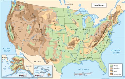 United States Landforms Map San Antonio Map