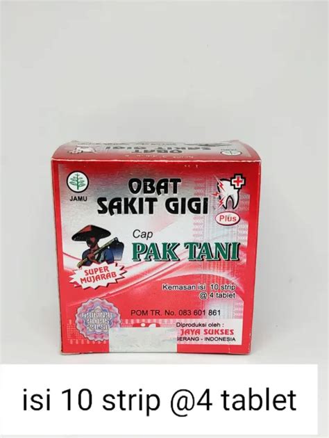 Herbal Sakit Gigi Pak Tani Obat Sakit Gigi1 Bok 4 Tablet Lazada