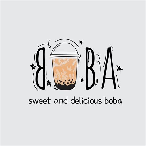 Typography design of Boba for boba drink logo design for beverage