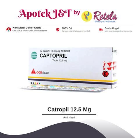 Jual CAPTOPRIL 12 5 MG 1 STRIP ISI 10 TAB ANTI HIPERTENSI DEXA MEDICA