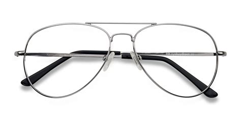 Nantes Aviator Silver Full Rim Eyeglasses Eyebuydirect