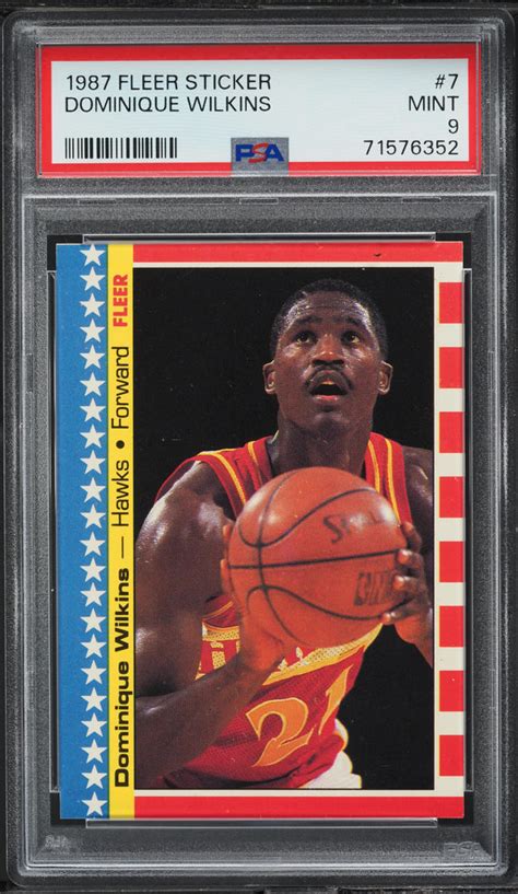 Fleer Sticker Dominique Wilkins Psa Mint On Fanatics Collect