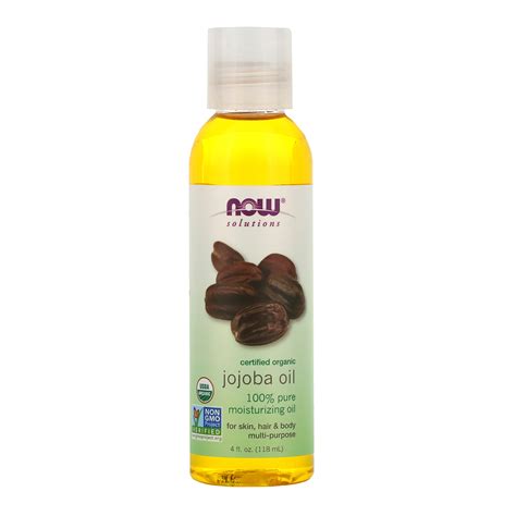 Now Foods Solutions Certified Organic Jojoba Oil 4 Fl Oz 118 Ml