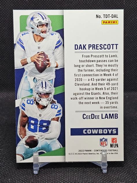 Panini Contenders Touchdown Tandems Emerald Foil Dak Prescott