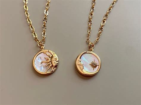 Best Friends Sun And Moon BFF Necklaces Matching Necklaces Mother Of