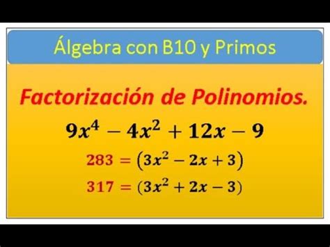 Factorización de Polinomios con cambio de la variable x por 10 y sus