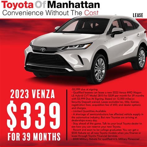 Monthly Lease Specials | Toyota Of Manhattan