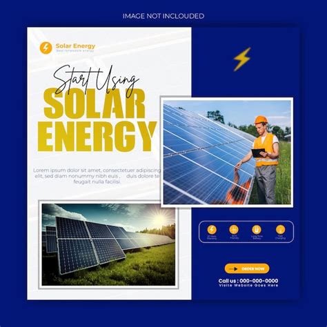 Premium Vector Solar Energy Social Media Poster Template Design