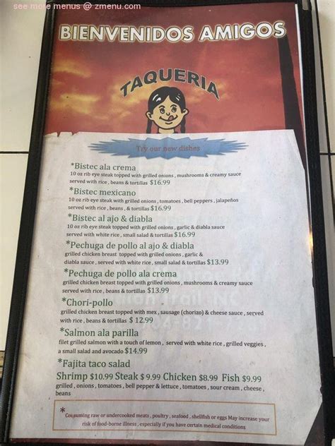 Online Menu Of Taqueria La Unica Restaurant Indian Trail North