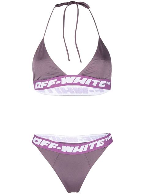 Buy Off White Logo Band Bikini Set Purple At 64 Off Editorialist