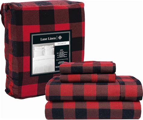 100 Cotton Flannel Sheets Set King Size Flannel Sheets 4 Piece Luxury Bedding Sets