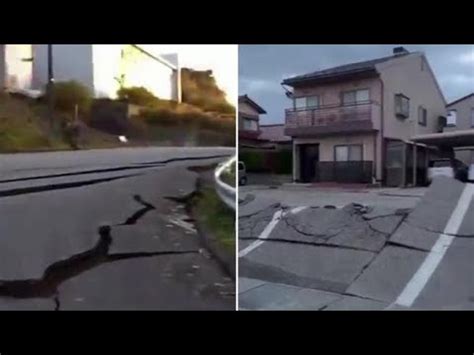 Strade spaccate e asfalto sollevato così nella prefettura di Ishikawa