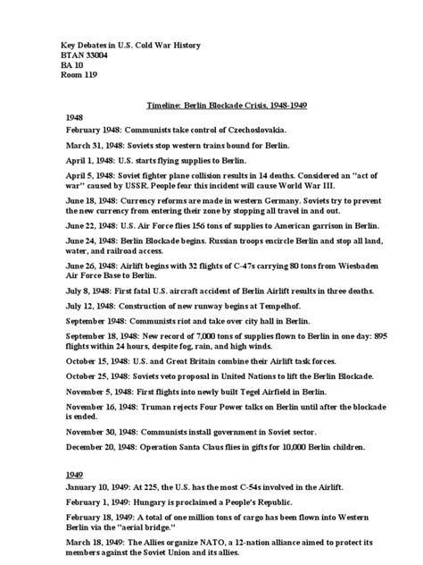 Timeline Berlin Blockade Crisis 1948 | East Germany | Foreign Policy