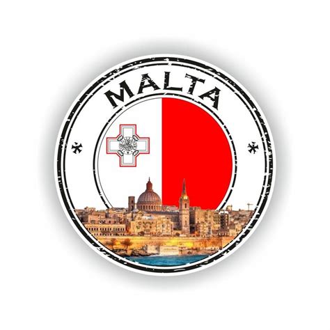 Malta 02 Seal Sticker Round Flag For Laptop Book Fridge Guitar