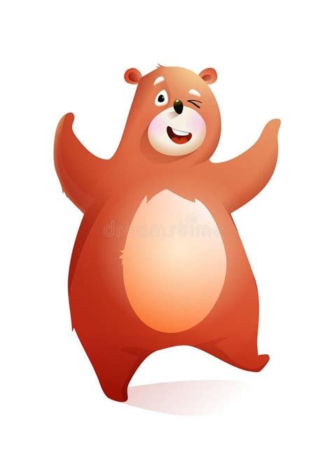 Teddy Bear Climbing Tree For Honey And Bee Hive Stock Vector