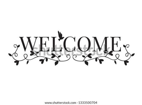 Welcome Wording Design Wall Decor Art Stock Vector (Royalty Free ...