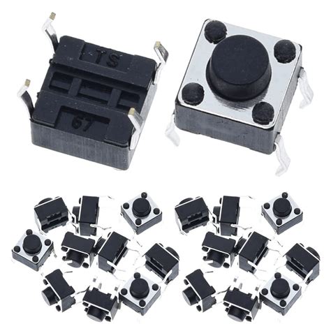 Youmile 100 Pack 6x6x5 Mm Miniature Micro Momentary Tactile Tact Touch Push Button Switch