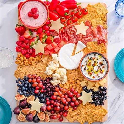 Fourth Of July Charcuterie Board With Dip Crunchmaster