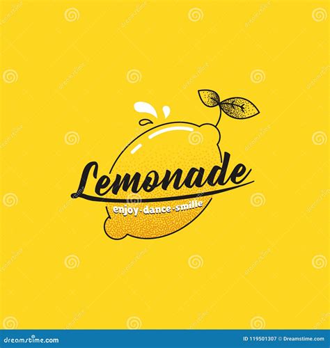 Make Lemonade Logo Logotype With Bright Fresh Lemon Stock Vector