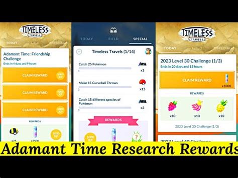 Adamant Time Friendship Challenge All New Timed Research Rewards In