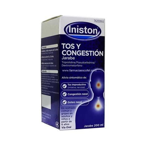 Iniston Tos Y Congesti N Jarabe Ml Comprar Al Mejor Precio