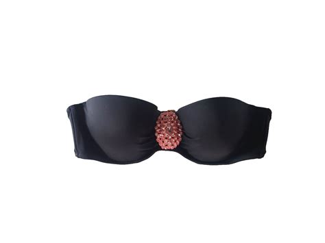 Victorias Secret Bikini Top 36B Strapless Flirt Bandeau Black