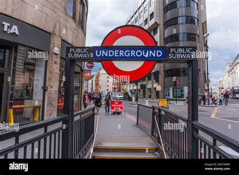 Piccadilly Circus station underground tube street sign. London ...