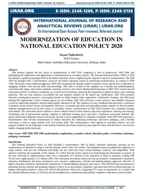 Modernization of Education in National Education Policy of 2020 | PDF ...