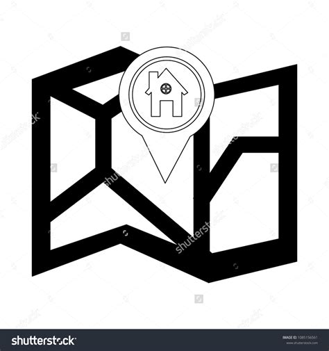 Paper Map Guide House Icon Stock Vector Royalty Free 1085156561