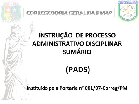 Instruo De Processo Administrativo Disciplinar Sumrio Pads Institudo