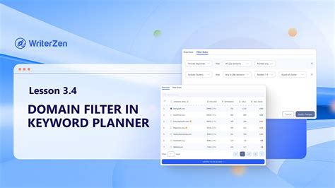 Domain Filter In Keyword Planner Writerzen User Guide Youtube