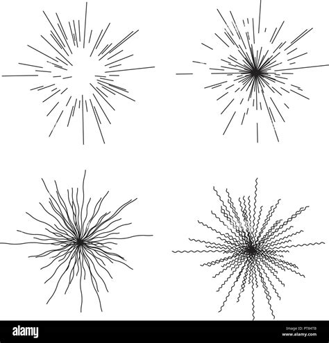 vector abstract radial bursts. black star explosion isolated on white background. radial sun ...