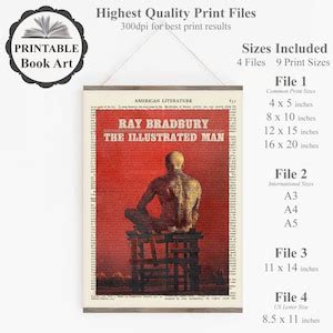 Printable 'the Illustrated Man' Book Cover Poster, Ray Bradbury Art ...