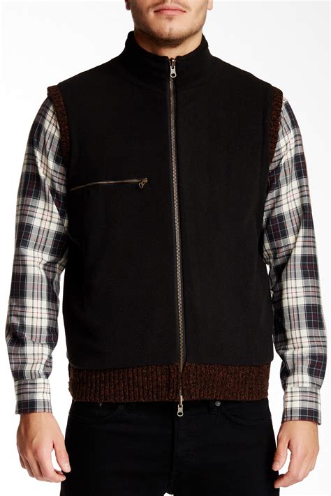 Pendleton Reversible Territory Wool Vest In Black For Men Lyst