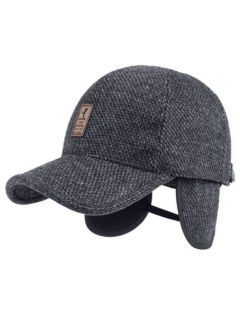 Mens Winter Warm Wool Woolen Tweed Peaked Baseball Cap Hat With Fold