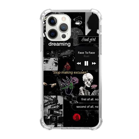 Black Aesthetic Collage Case For IPhone 13 Pro Max Aesthetic Art Design