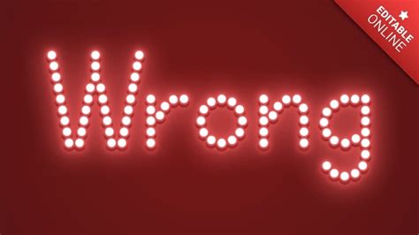 Wrong Red Led Text Effect Generator