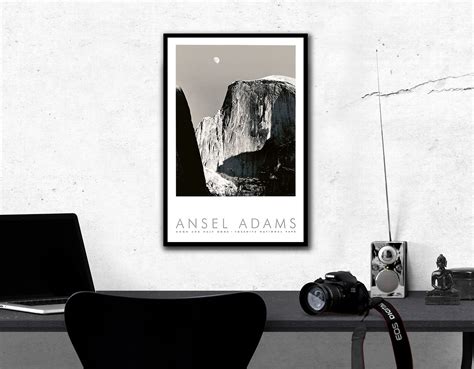 Ansel Adams Moon and Half Dome Vintage Poster 24 X 36 - Etsy UK