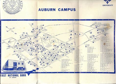 AUBURN UNIVERSITY CAMPUS MAP CIRCA 1965--LOOK AT THE CHANGES!! | #4558724453