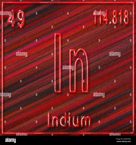 Indium Chemical Element Sign With Atomic Number And Atomic Weight