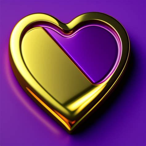 Gold And Purple Heart 💜